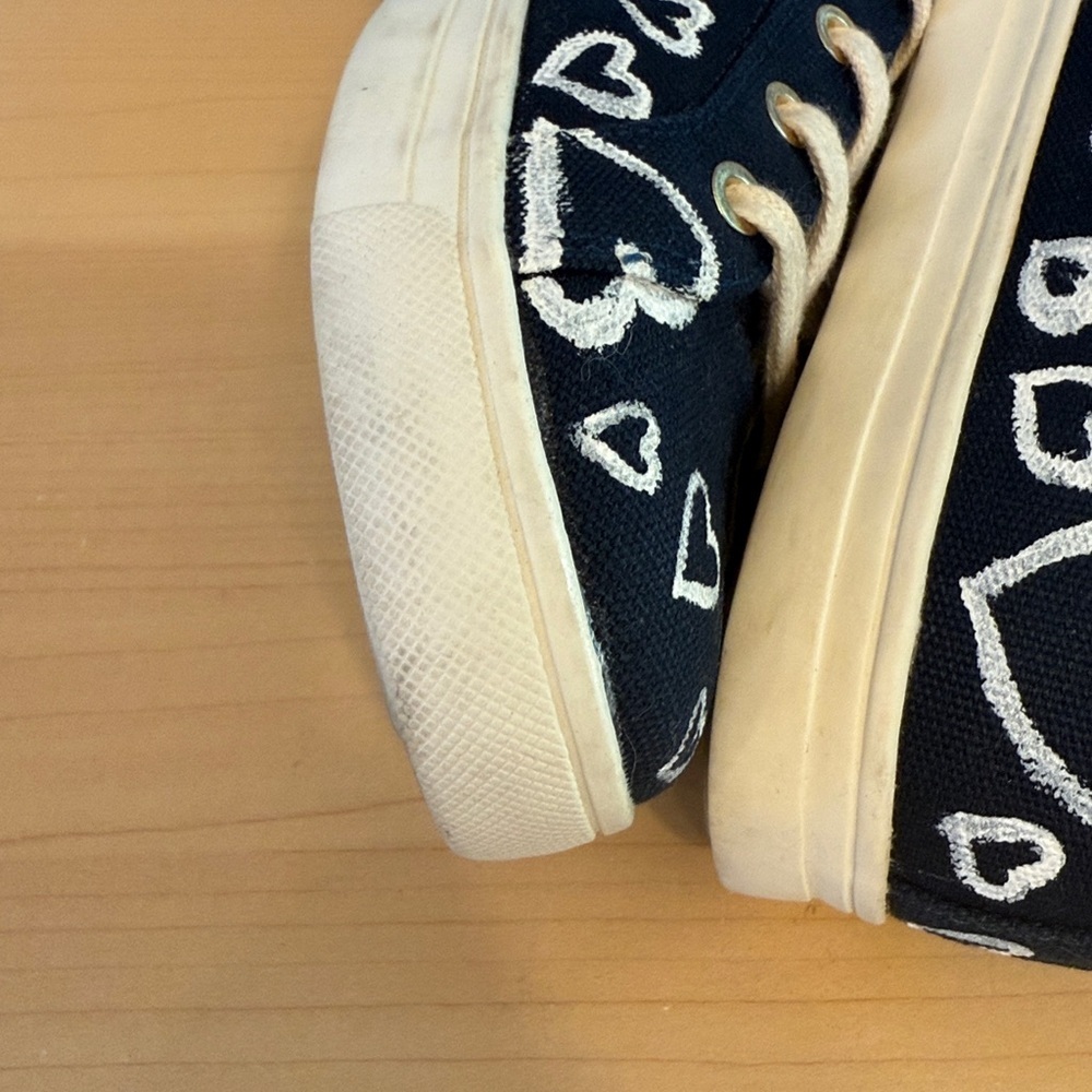 Jack Rogers Pink Heart Embroidered Navy Suede Loafers - Picture 9 of 11